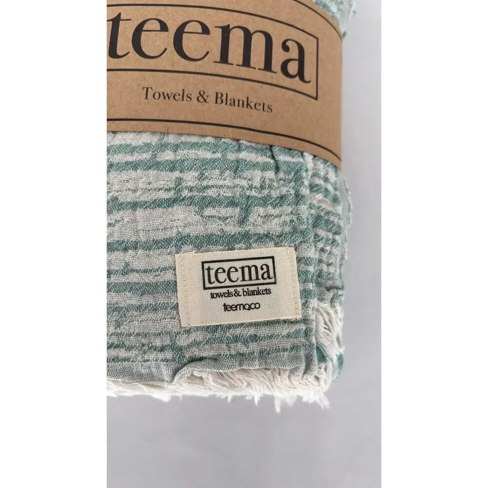 Teema Mint Tides XL Organic Cotton Turkish Towel Bath Sheet 64